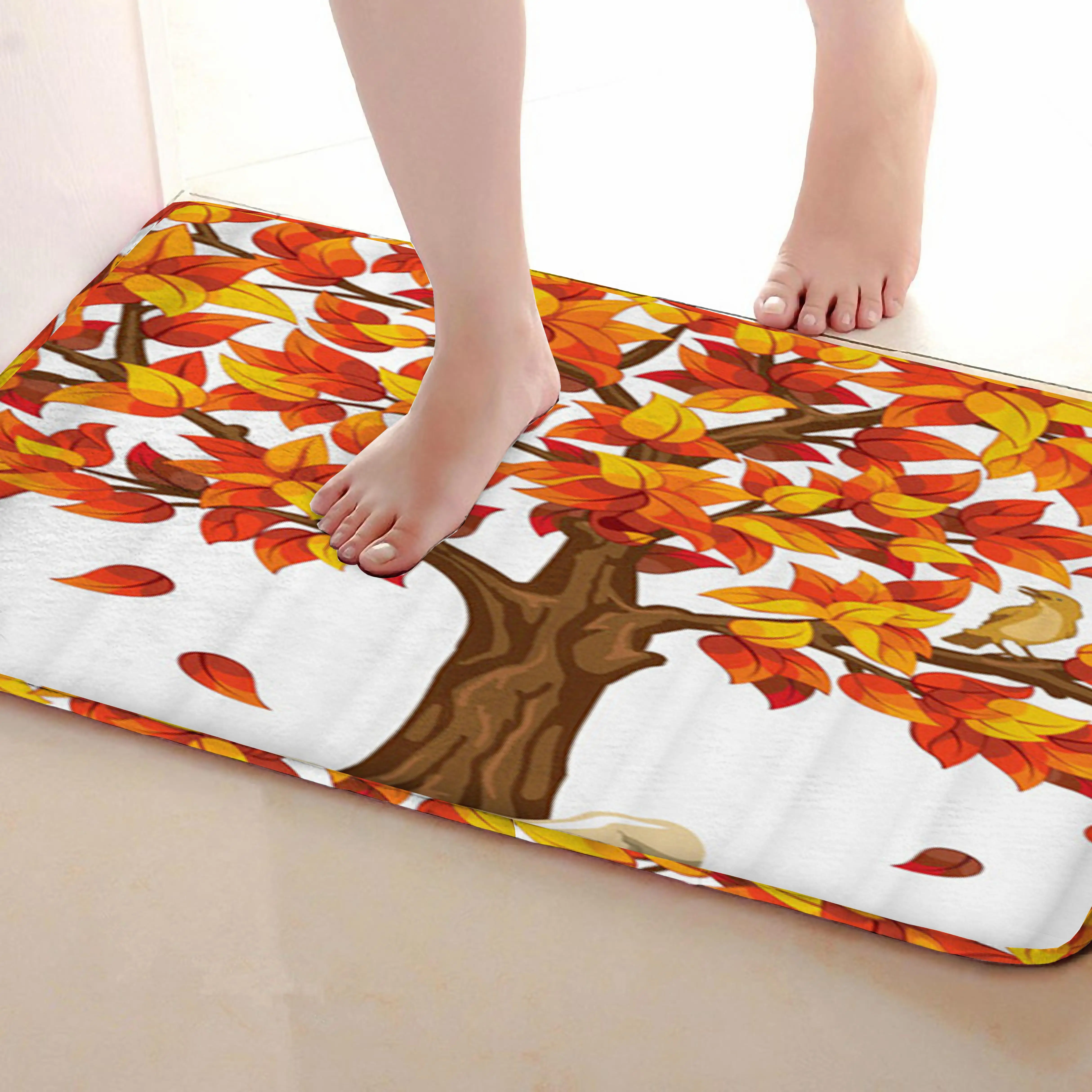 Большое дерево handprint Стиль Коврик для ванной комнаты, смешной Противоскользящий коврик для ванной, занавески для душа аксессуары, соответствующие вашей душевой занавеске