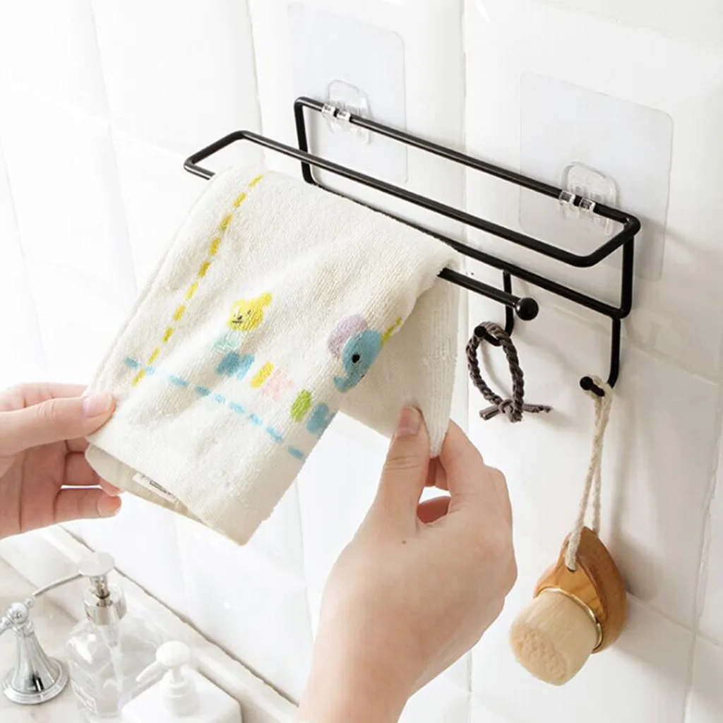 Punch-Free Coat Wall Hanging Bathroom Hook Hanger Hook Free Punching Rack Home Storage Organization