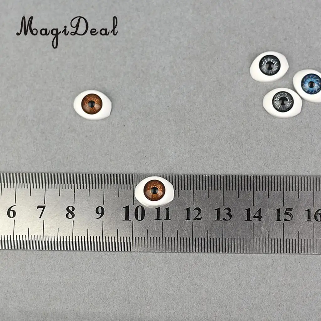 1/4 BJD DIY Custom Use - Safety Acrylic Eyes 14mm Eyeballs Brown Iris for Kurhn Dollfie MSD Doll Making Supplies