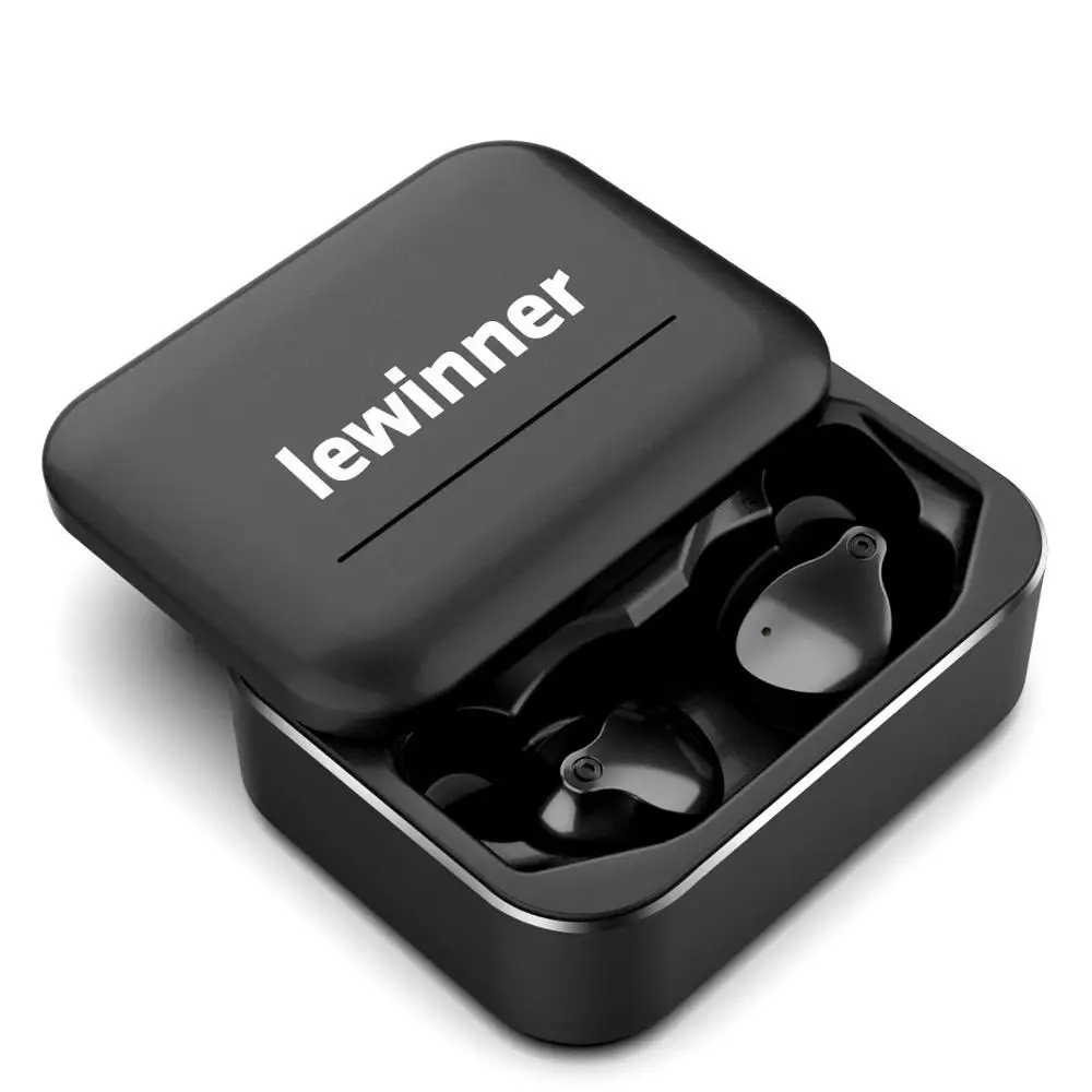 Lewinner V10 беспроводные TWS Bluetooth 5,0 наушники 3D стерео HiFi спортивные наушники Музыкальная гарнитура с зарядным устройством - Цвет: Черный