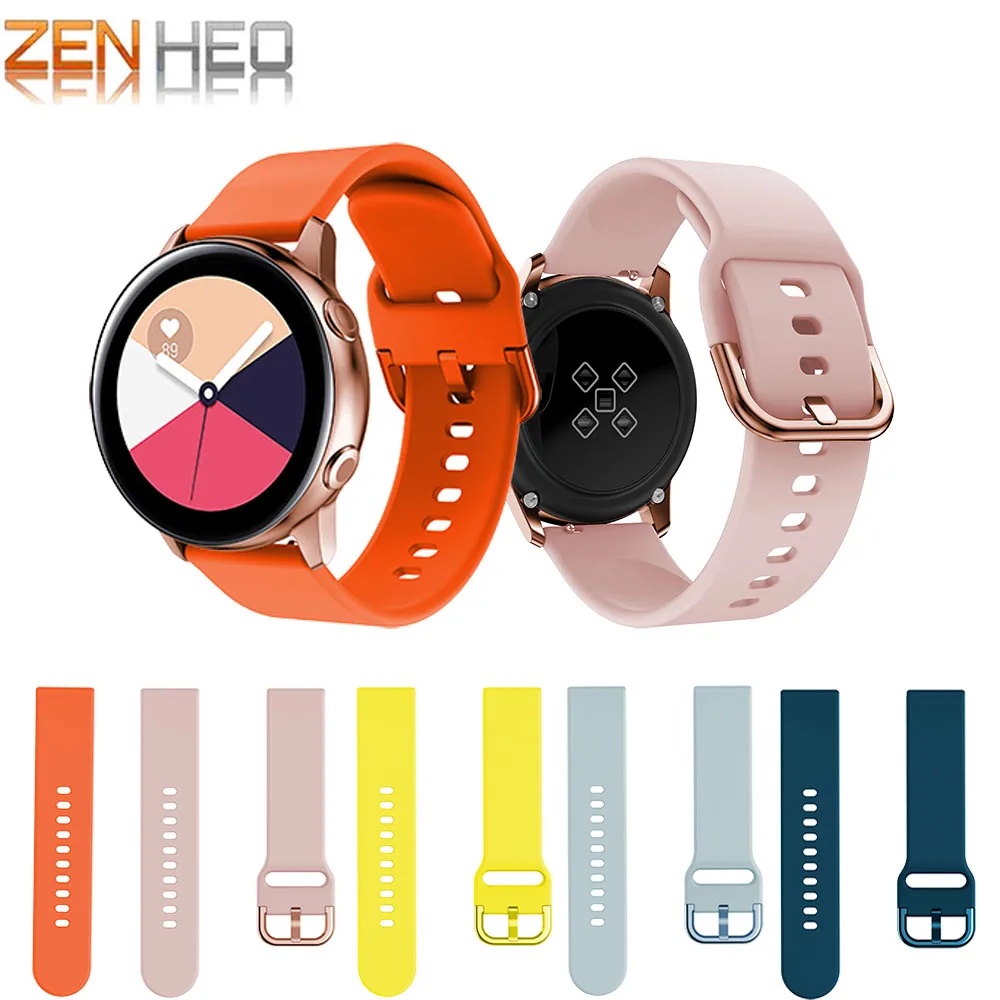 

20mm Silicone bands For Samsung Galaxy Watch Active 42mm strap for Samsung gear S2 sport classic bracelet replacement watchband