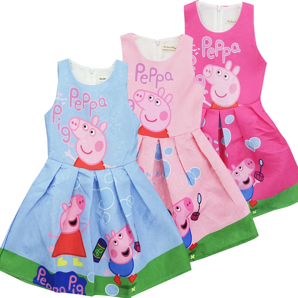 Cartoon girl Dress summer style Kids sleeveless dresses Children dress for Girls 2017 new Princess Dress