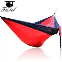 Single Double Hammock Adult Outdoor Backpacking Travel Survival Hunting Sleeping Bed Portable With 2 Straps 2 Hammock Carabiner