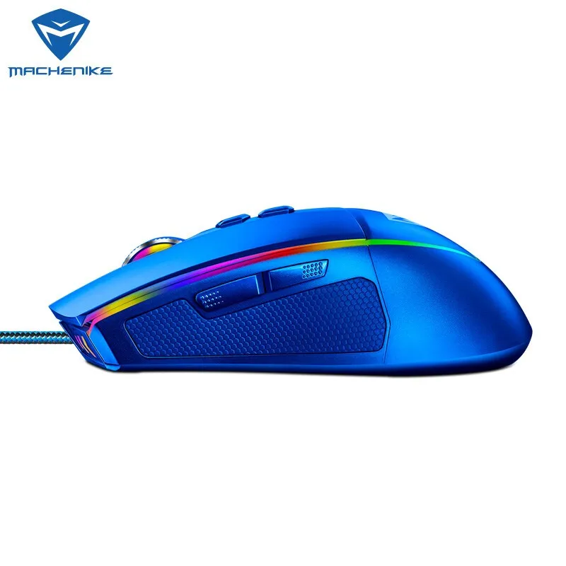 Игровая мышь Machenike M5 black / white/ blue RGB подсветка для ноутбука настольного компьютера