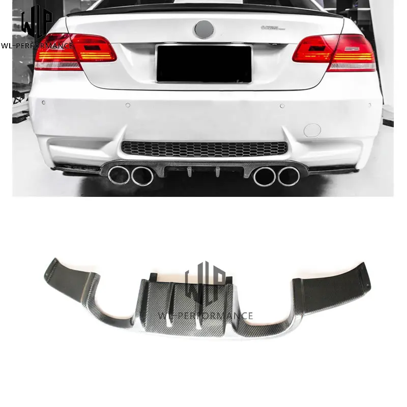 

For BMW Car Styling 3series E92 M3 Rear Lip carbon fiber rear bumper diffuser lip HM style car body kit 2007-2012