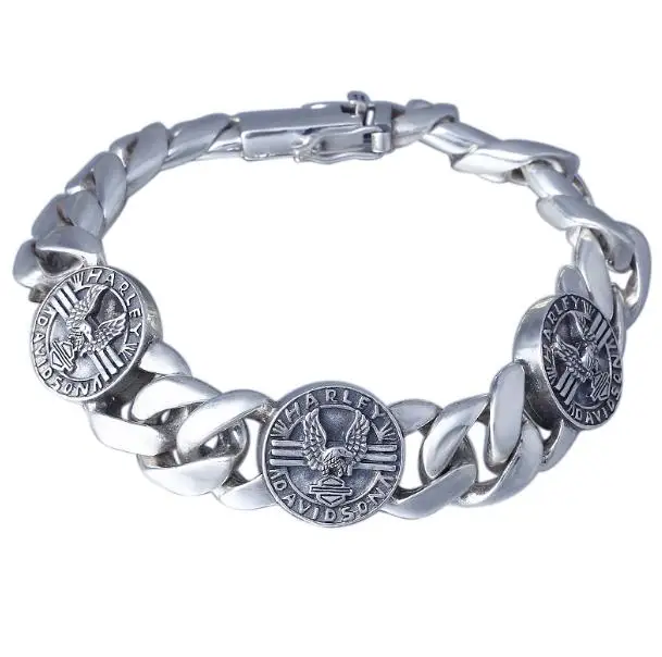

JOOCHEER Sterling S925 silver Bangles 925 Bangle Shell pearls chain Catki European style harley pendant closed bracelet