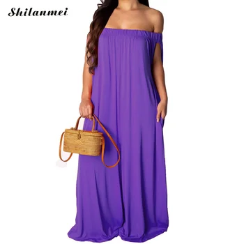 

Plus Size Loose Women Jumpsuit 2019 Summer Solid Off Shoulder Tube Top Causal Wide Leg Pants Playsuit Sexy Female Overalls 3XL