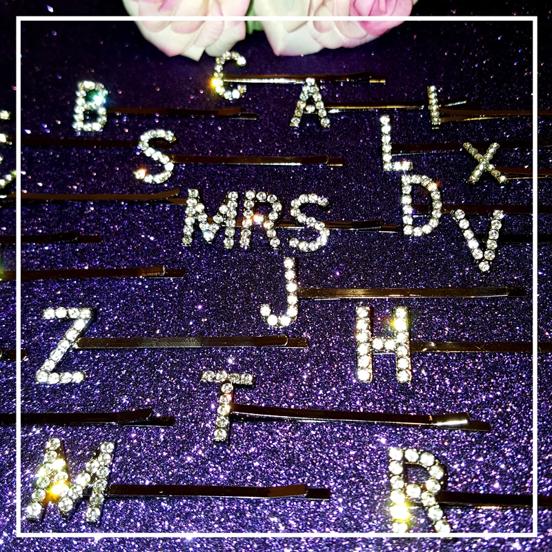 Аксессуары для волос невесты Blingbling слова заколки &quotMRS + A to Z&quot буквы 2 шт./компл.