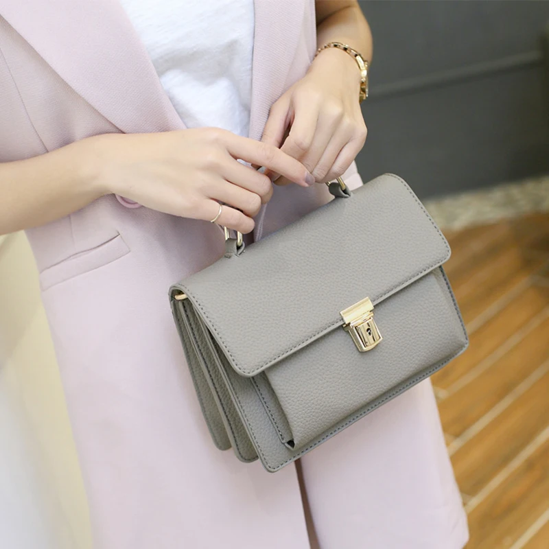 

2019 New European And American Fashion Women Bag Handbag Charm Square Buckle Solid Color Shoulder Bags Female Package