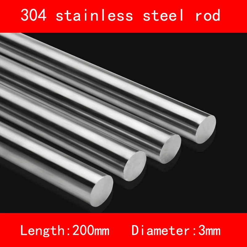 

Smooth surface 304 Stainless steel rod stick diameter 3mm length 200mm