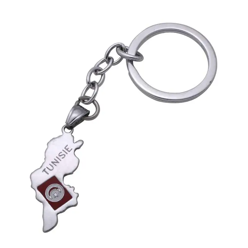 zkd Tunisie map National Flag key chain & key ring country map jewelry photo
