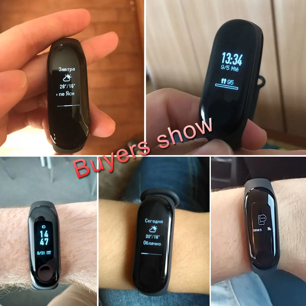 Смарт-браслет Xiaomi mi Band 3 с сенсорным экраном и сенсорной панелью, водонепроницаемый фитнес-трекер mi Band 3 с сенсорным экраном 0,78 дюйма