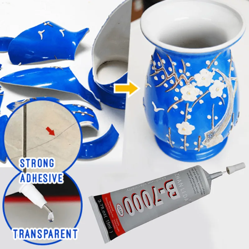 

1PCS 15/25ML 24-48 hours Upgrade multi-function strong adhesive Diy super B7000 shell rhinestone waterproof super glue PVC Glue