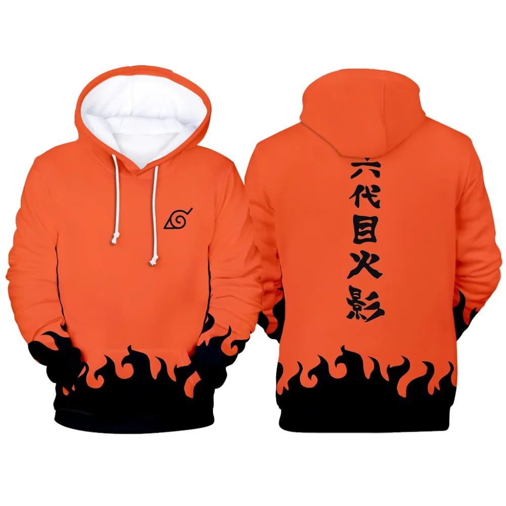 black hoodie with orange