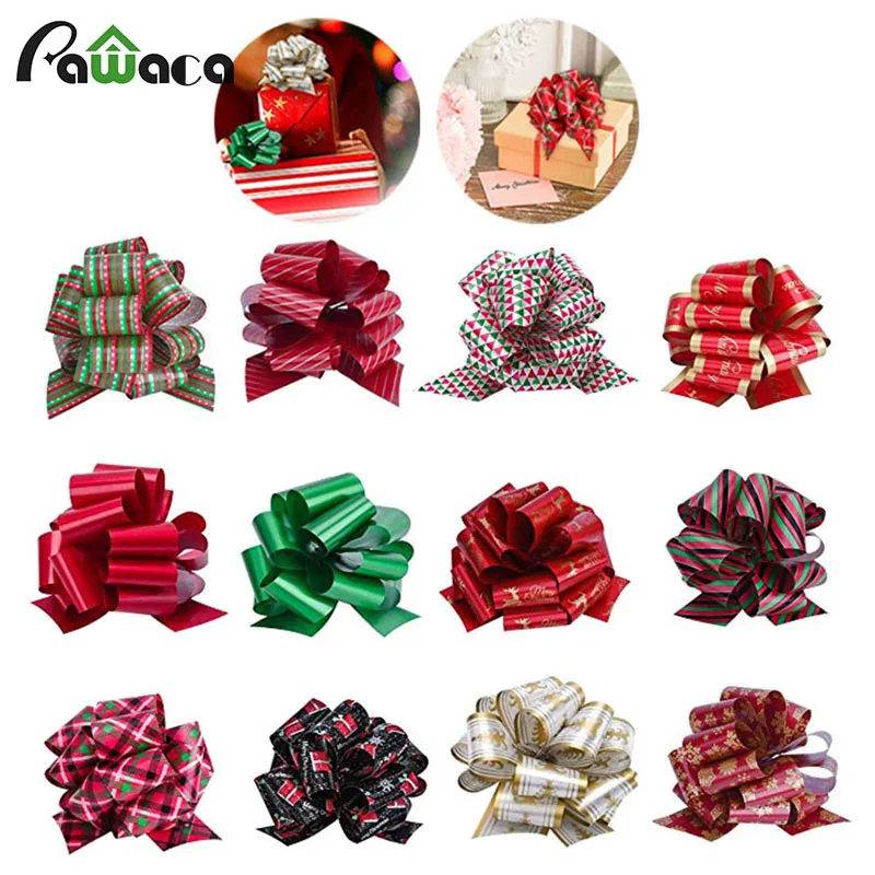 12 pcs/lot Gift Packing Pull Bow Ribbons for Christmas Gift Packing