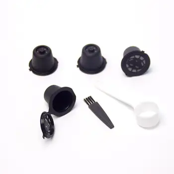 4pcsset Refillable Reusable Filter Coffee Capsules Pods for Nespresso Machines with Spoon&Brush 4pcsset Refillable Reusable Filter Coffee Capsules Pods for Nespresso Machines with Spoon&Brush