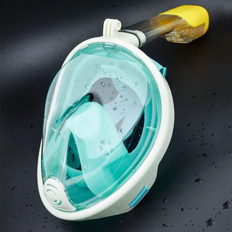 Маска для подводного плавания, маска для подводного плавания с полным лицом, водостойкая маска для плавания, оборудование для дайвинга - Цвет: green L XL