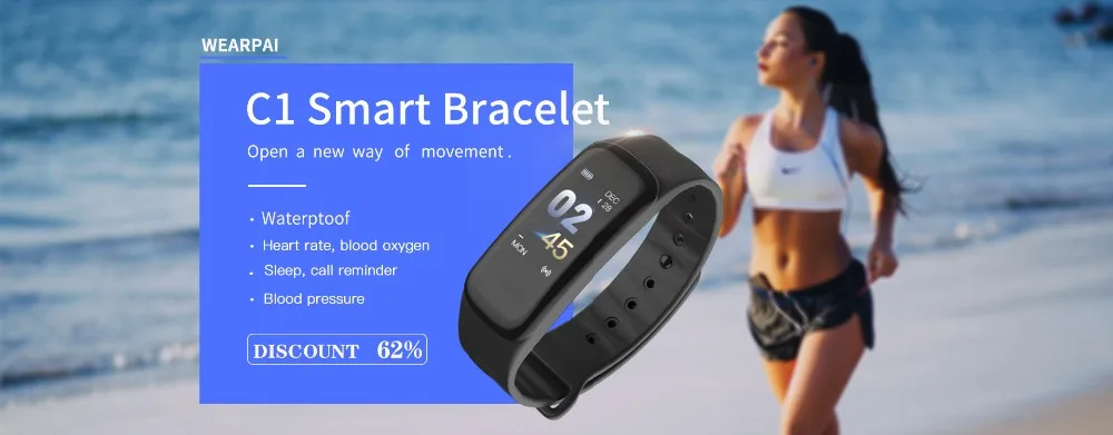 Wearpai C1Plus, модные наручные часы с цветным экраном, водостойкие, Autodate HeartRate, монитор, фитнес, Смарт, спортивные часы для женщин