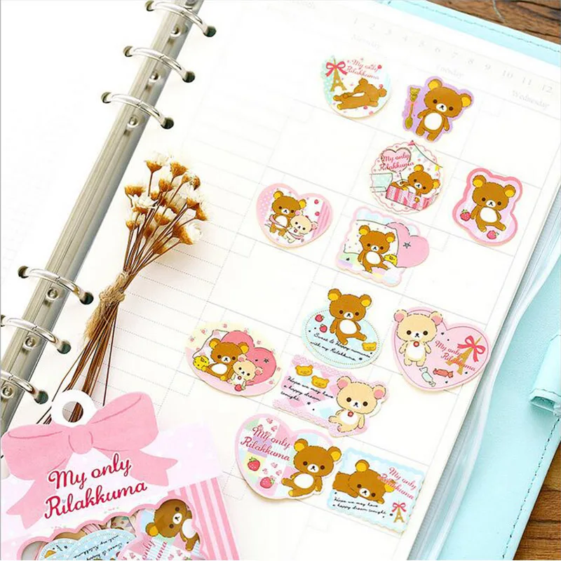 60 шт./лот Милая Мини rilakkuma бумажная наклейка для творчества декоративная альбома
