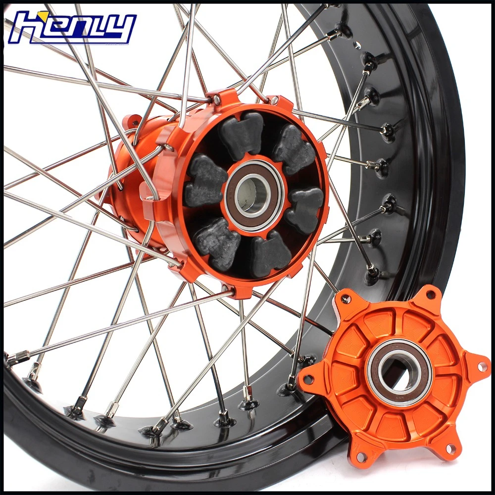 3,5/4,25 Supermoto Cush ведущие колеса диски набор для KTM 690 SMC 2007-2011 KTM690 ENDURO R 2008- оранжевый