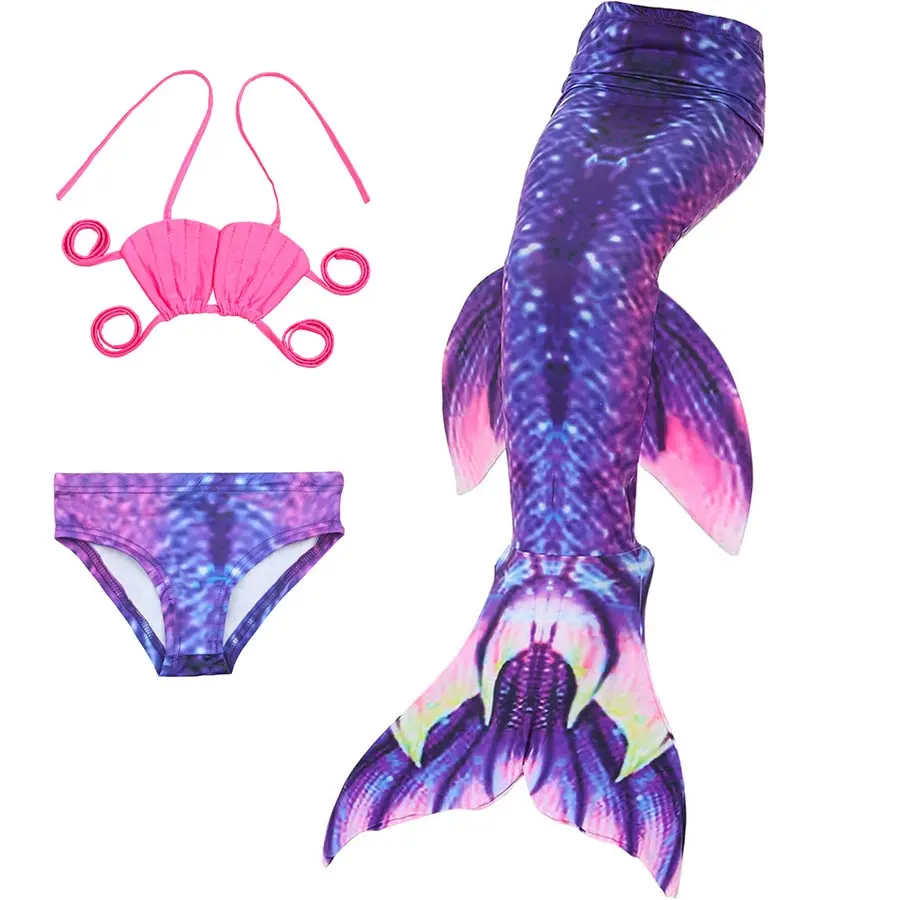 

8 Colors 3PCS Baby Girls Children Swimming Mermaid Tail Costume Swimsuit Swimwear Swimmable Mermaid Tail Mermaid Bikini Set Girl