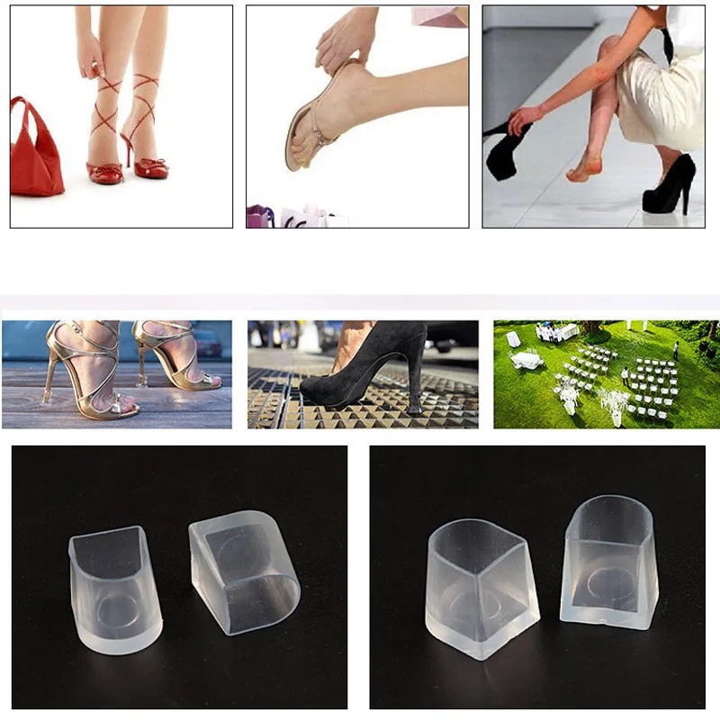 1 Pair / lot Heel Protectors Non-slip Silicone Heel Stopper Latin Stiletto Dancing Covers Stoppers Grass the Bride Wedding Party