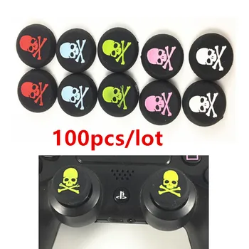

100pcs Skull Head Thumb Stick joystick Cover silicone Cap For Playstation 4 PS4 PS3 Analog Grip For Xbox one Xbox360 Controller