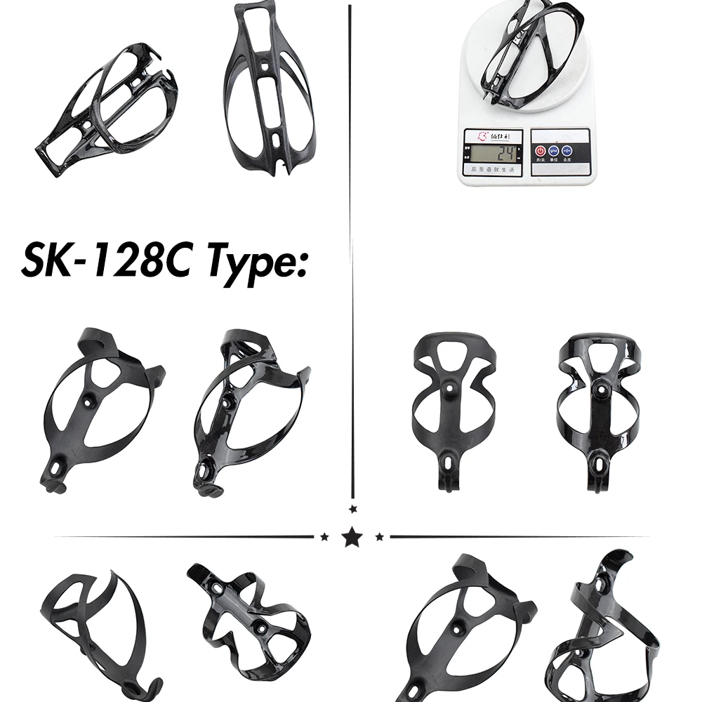 Супер легкий полный углеродного волокна MTB дорожный велосипедное крепление для бутылки держатель бутылки 3 К UD матовый блестящие цвета Аксессуары для велосипеда с 2 шурупы