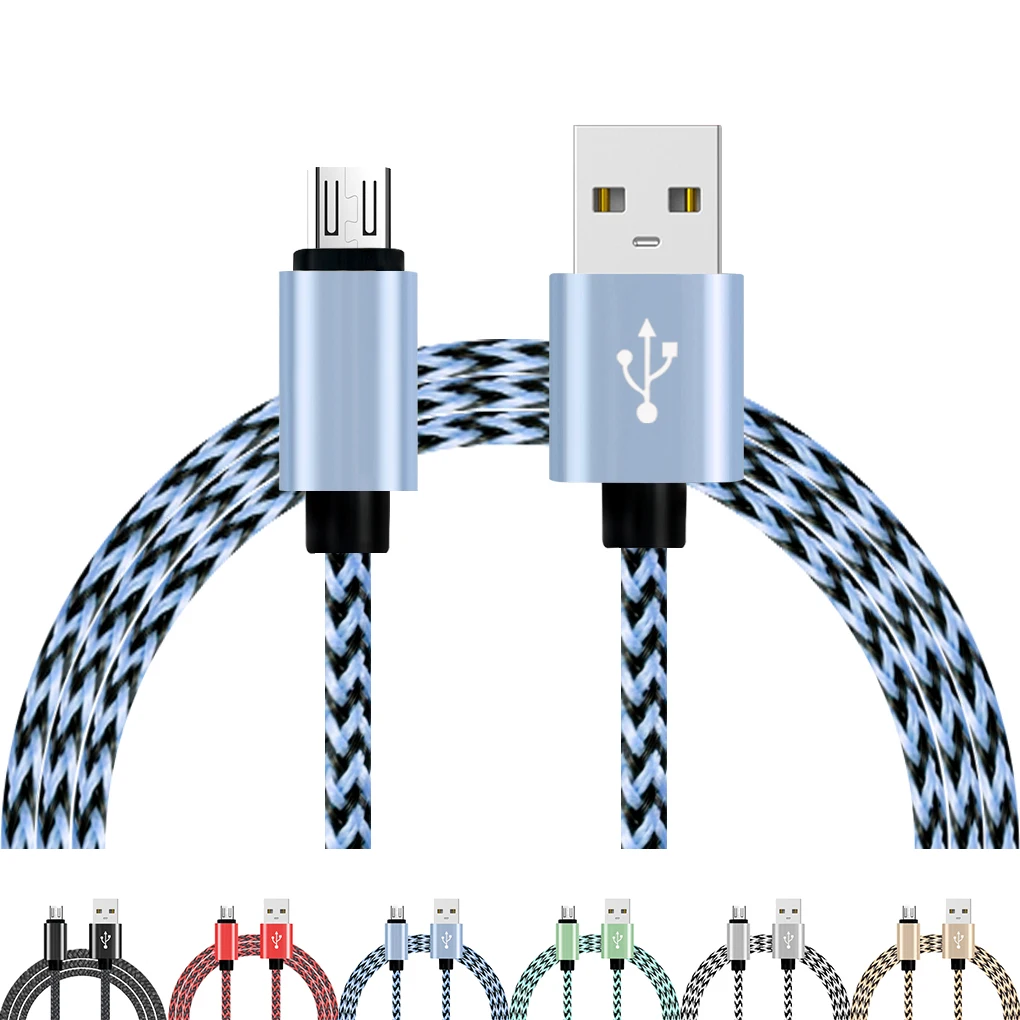 

Universal 0.9m Nylon Braided Fast Charging Mobile Phone USB Charger Cable for Samsung for Xiaomi for LG for Huawei
