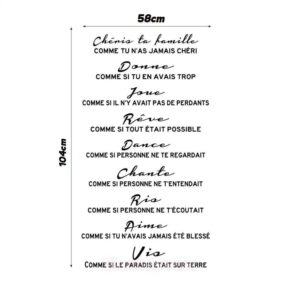 Wall Stickers Art Decor Decals Stair Stickers French Citation Cheris Ta Famille Living Room Home Decor Wall Stickers Murals Home Decor Accents