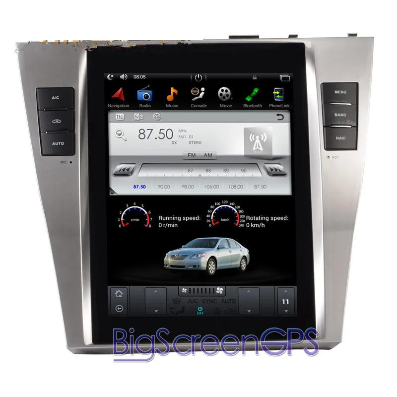 Discount Car Video Players Android 8.1 Tesla style Car GPS Trackers For TOYOTA CAMRY 2007-2011 car dvr camera tape radio unit radio car 1