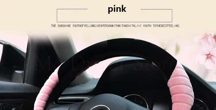 Cobertura de Volante de Pelúcia Capas de Rodas de Automóvel Transporte da Gota Inverno Cores Pele Carro Volante Case 35 - 36 37 38 39 40 cm 6 11 Capas p/ direção