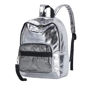 

2019 Backpack New Women Backpack Mini Travel Bags Silver Laser Backpack Women Girls Shoulder Bag PU Leather Holographic Backpack