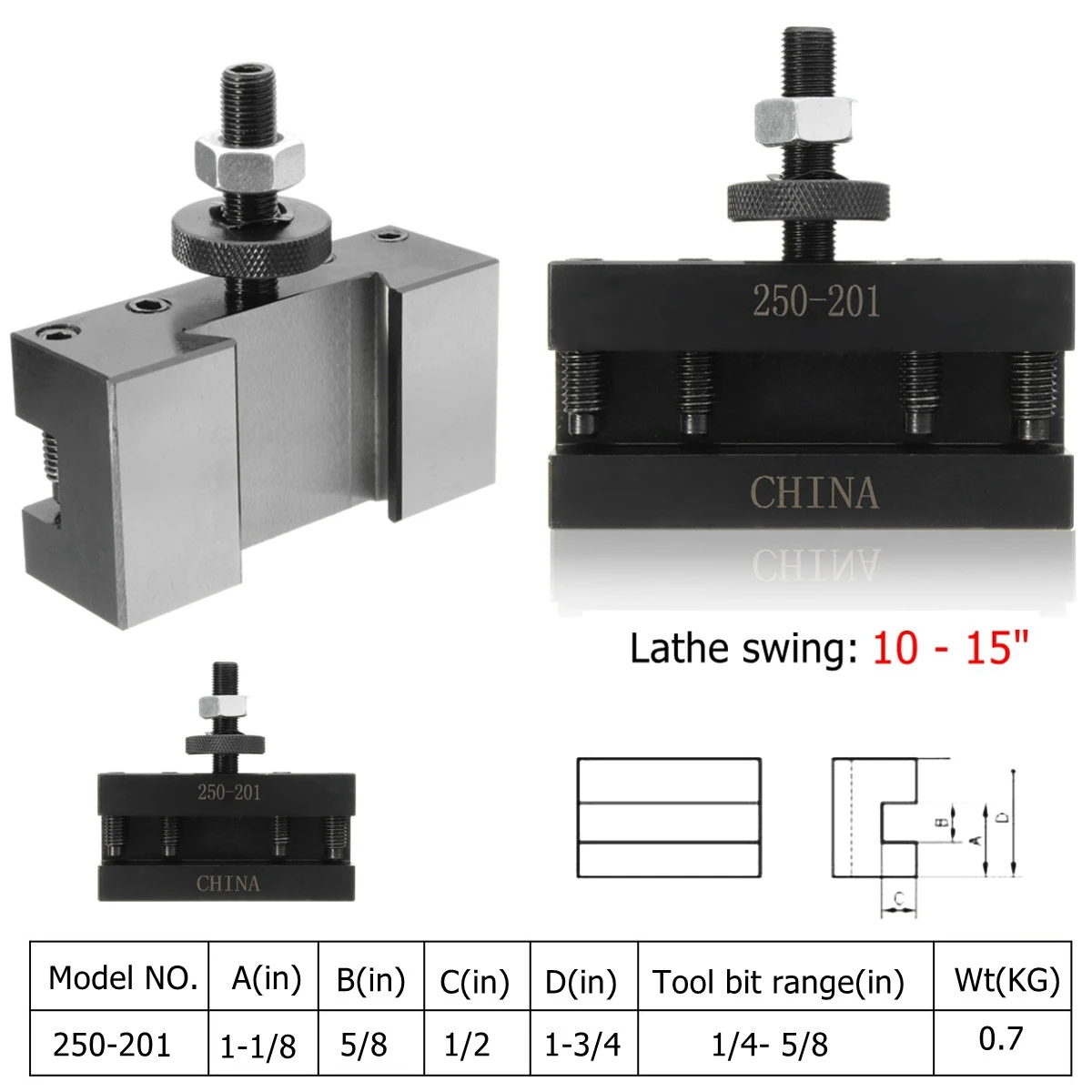 2pcs 1//4inch-1//2inch Mini Lathe Turning Tool Post Holder Milling Tool Holder