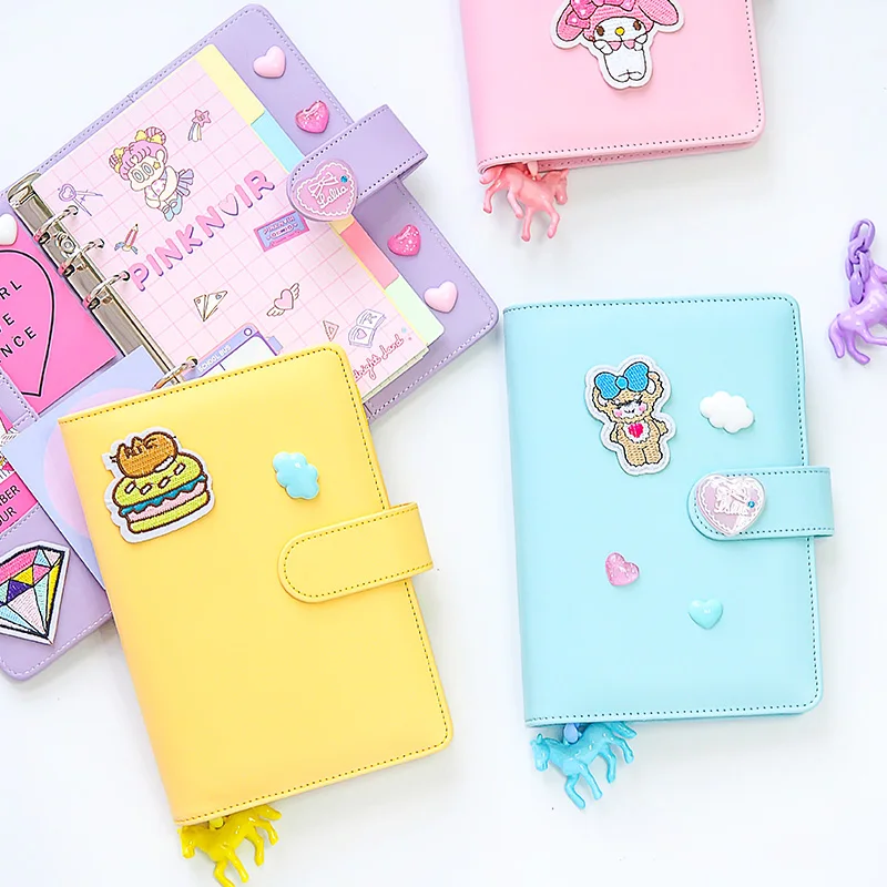 

Yoofun Macaron Solid Color Notepad A5 Loose Leaf Pink Girl Notebook Travel Diary 1PCS