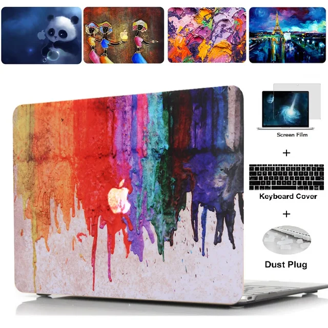 Oil painting series Painting Case for Macbook Air 11 13 Pro Retina 12 13 15 inch Colors Touch Bar Wood Laptop Cover Shell