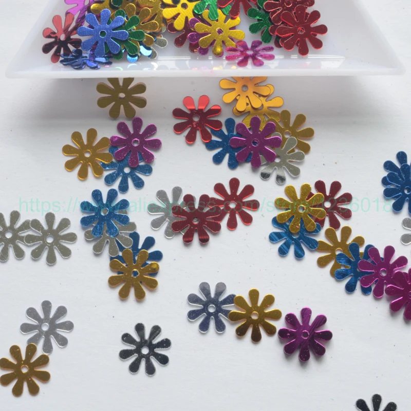 

25g 10mm Christmas Party Sun Flower Shaped PVC Loose Sequins For Crafts Paillettes Sewing Decoration Garment Kid DIY Accessory