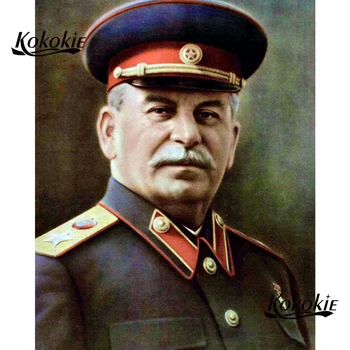 

5d diamond painting with square stones Picture of Rhinestone Diamond embroidery Stalin diamond mosaic handmade diamond art tool