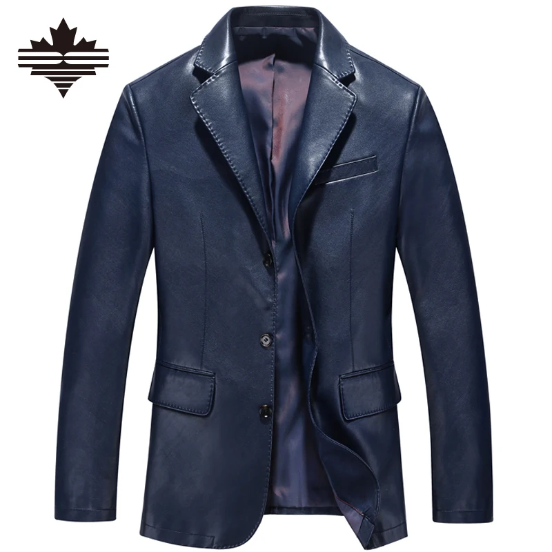 Autum Winter Leather Jackets Mens Black Leather Jacket