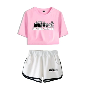 

Frdun new 2019 Undertale two piece set Women Casual Short Sleeve + Elastic Waist shorts Outwear Femme Summer Soft Cool Sets