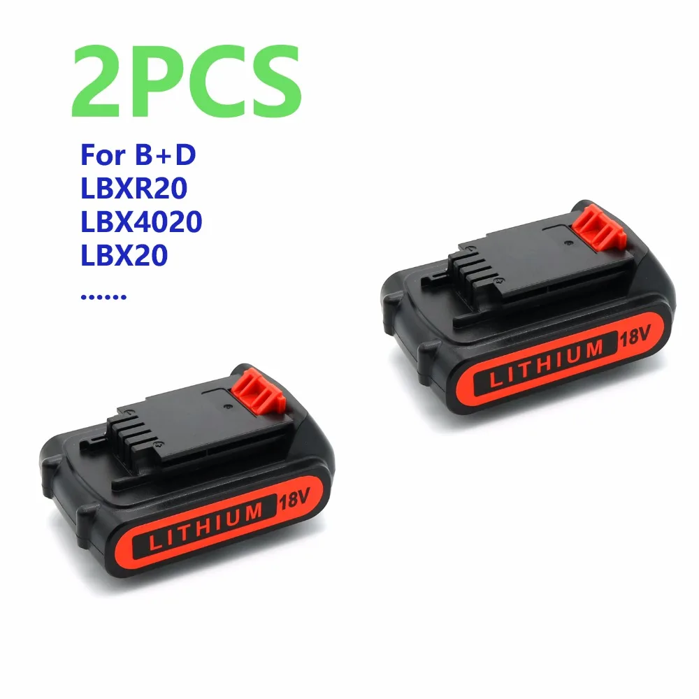 

For LBXR20 18v 2ah high quality replacement Battery for Black Decker Cordless Tools sets 2PCS