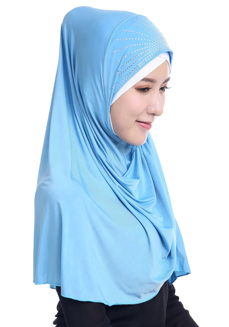 Роскошный шелковый мусульманская шаль Хиджаб современный шарф готов носить внутренний тюрбан foulard femme musulman мусульманская накидка головные