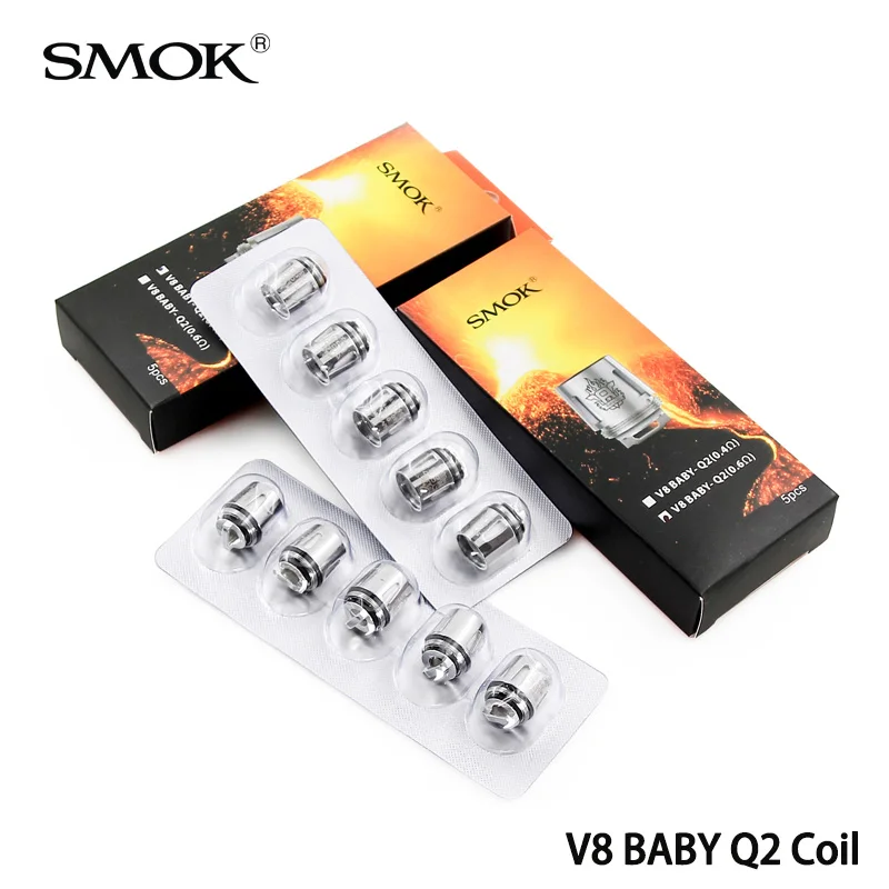 

Original SMOK TFV8 Baby Q2 Coil 0.4ohm 0.6ohm V8 Baby M2 X4 T6 T8 T12 Mesh Core For TFV8 BABY Beast Tank Atomizer Resistance 5PC