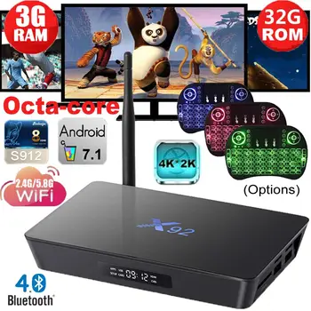 

Original X92 Smart TV Box Amlogic S912 Android 7.1 TV Box Octa Core Fully Loaded Wifi 3D 4K X92 Ip tv media player Set Top box
