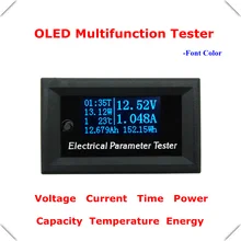 Тестер емкости батареи Многофункциональный OLED измеритель напряжения Амперметр измеритель мощности термометр-таймер