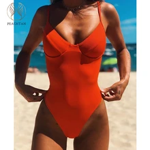 Peachtan Padde бюстгальтер бикини строка ванный комплект пикантные с высокой купальник женский сплошной ребристые купальники для ма