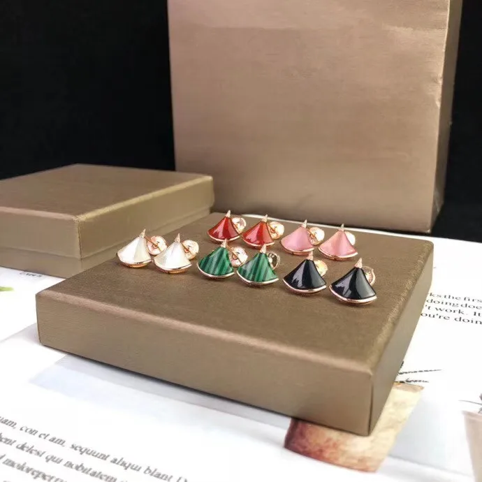 

Topest quality Brand fine Jewelry For Women s925 sterling silver stud Earrings Cubic Zirconia Natural Mother Shell Pearl colors