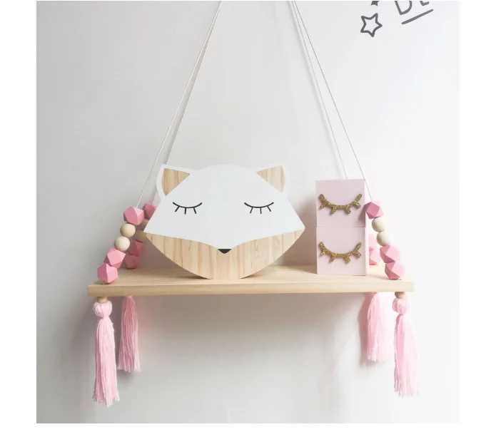 حار بيع غرفة نوم رفوف الحائط DIY الأصلي خرزات خشبية رف جدار رفوف التخزين منظمة سوينغ الرفوف ديكور المنزل L288