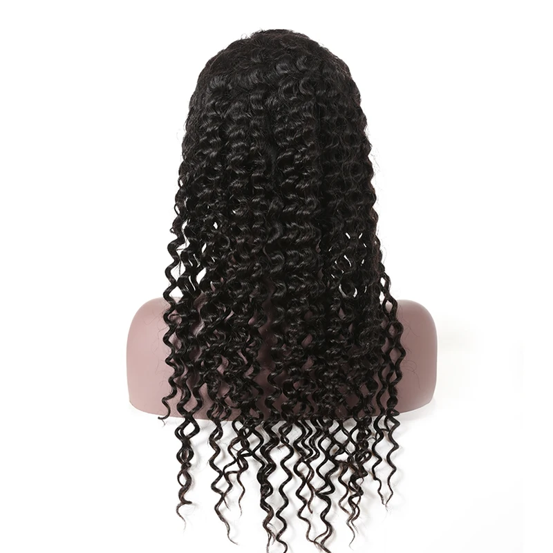 Ali queen волосы Remy бразильские глубокая волна полный парик шнурка 130% плотность свободная часть с предварительно выщипанные волосы человеческие волосы парики