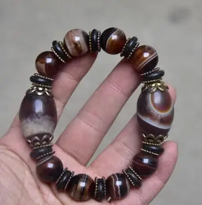 

Madagascar natural decorative pattern silk agate energy healing bracelet